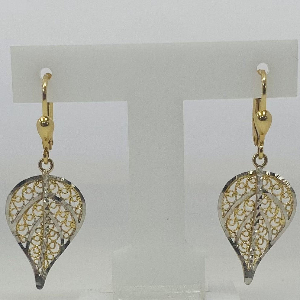 Boucles d'oreilles feuilles 2 ors