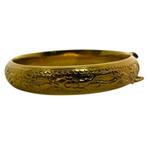 Jonc en Or Jaune 18K motif à chaînette