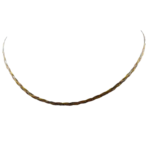 Collier 3 ors maille tressée
