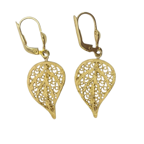 Boucles d'oreilles feuilles 2 ors