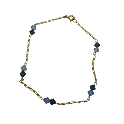 Bracelet or avec pierres bleues