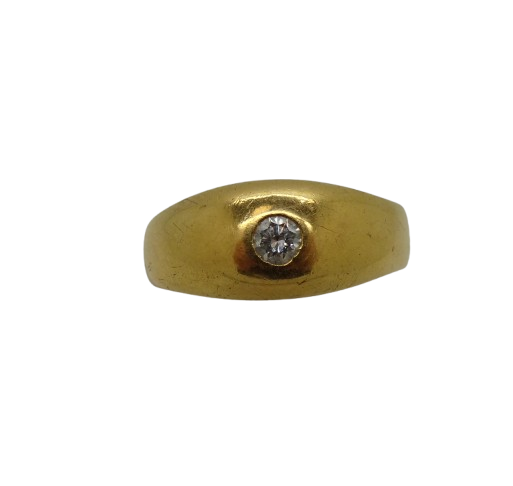 Bague Jonc Or Jaune 18K avec Diamant 0.05ct