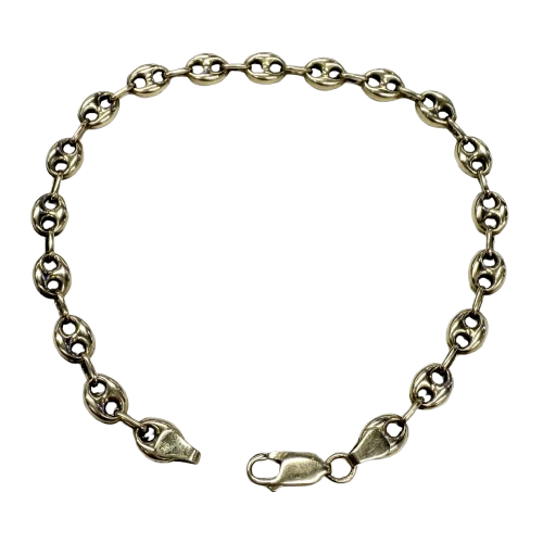 Bracelet or maille grain de café