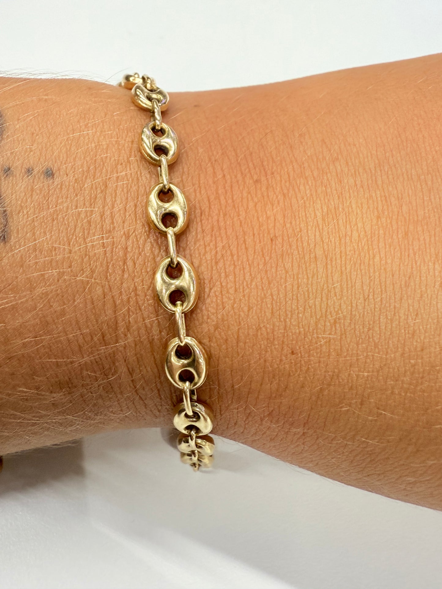 Bracelet or maille grain de café