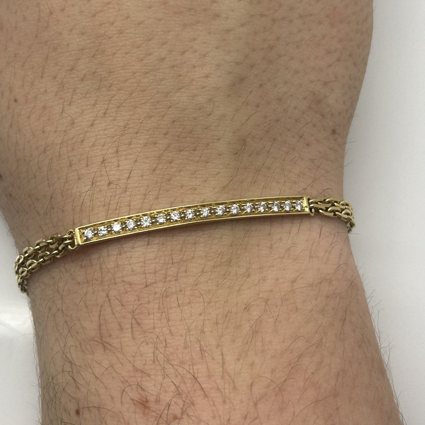 Bracelet Identité Or Jaune avec Diamants