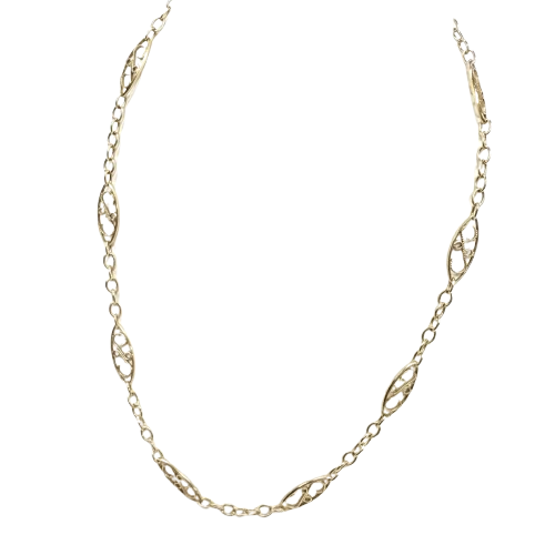 Collier or maille filigrane