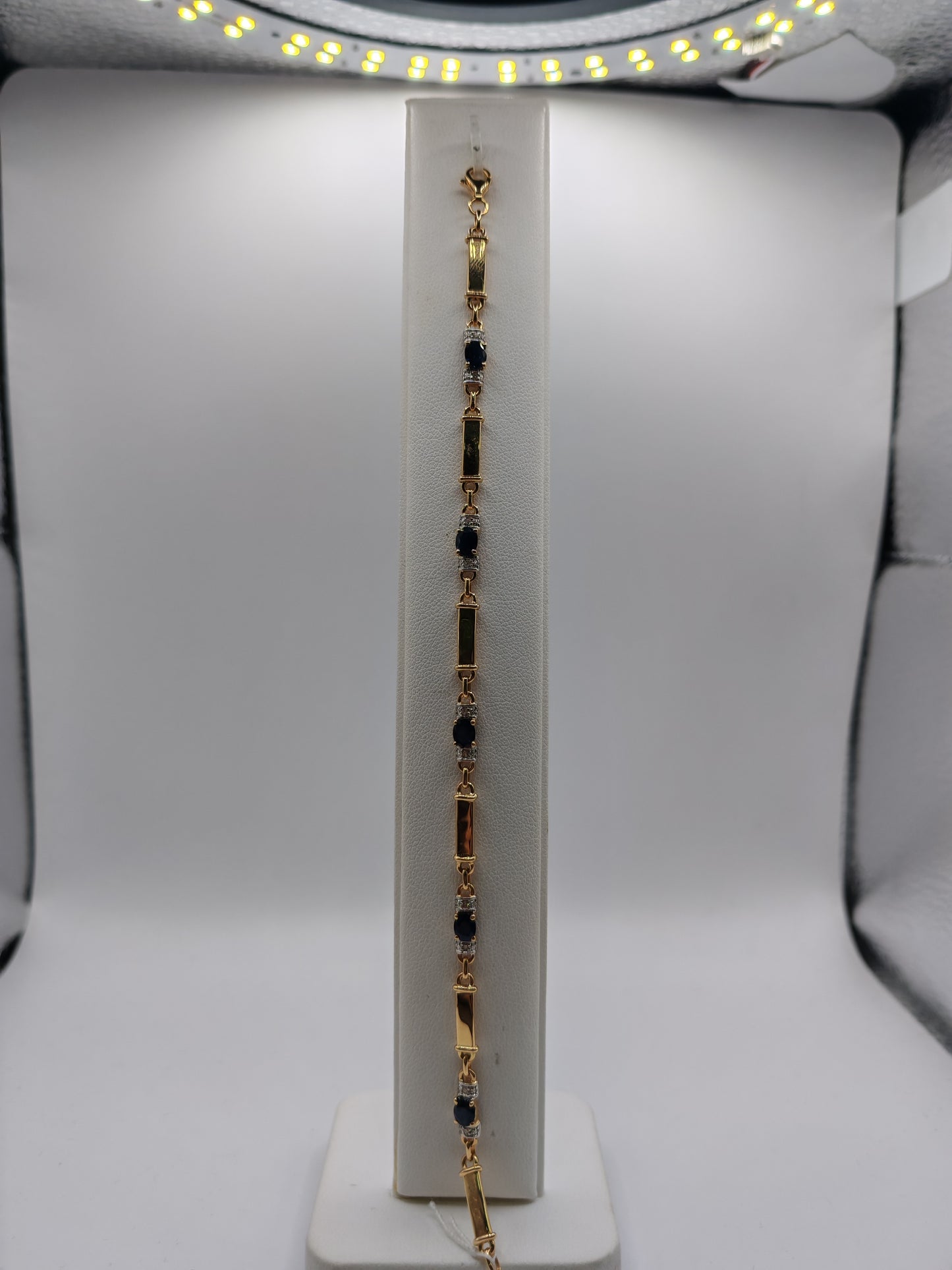 Bracelet Maillon Or Jaune 18K avec Diamants et Pierres Précieuses