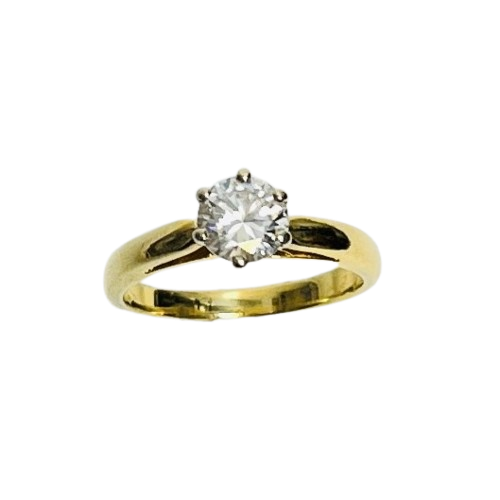 Bague or avec diamant solitaire 1,10ct