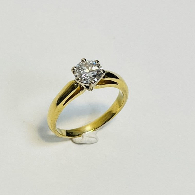 Bague or avec diamant solitaire 1,10ct