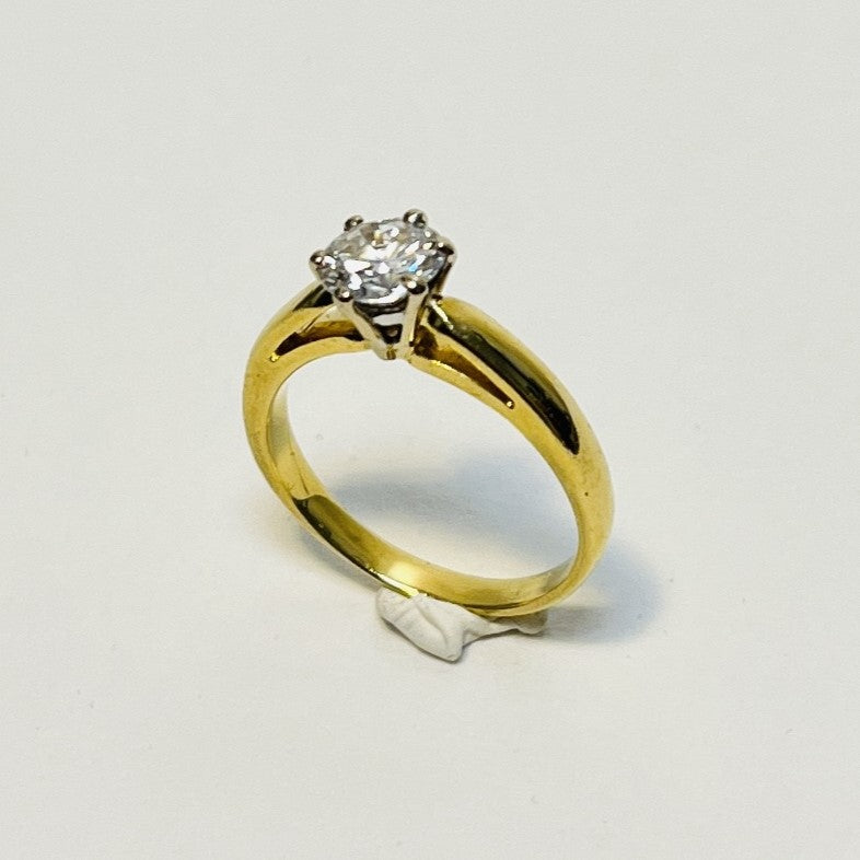 Bague or avec diamant solitaire 1,10ct