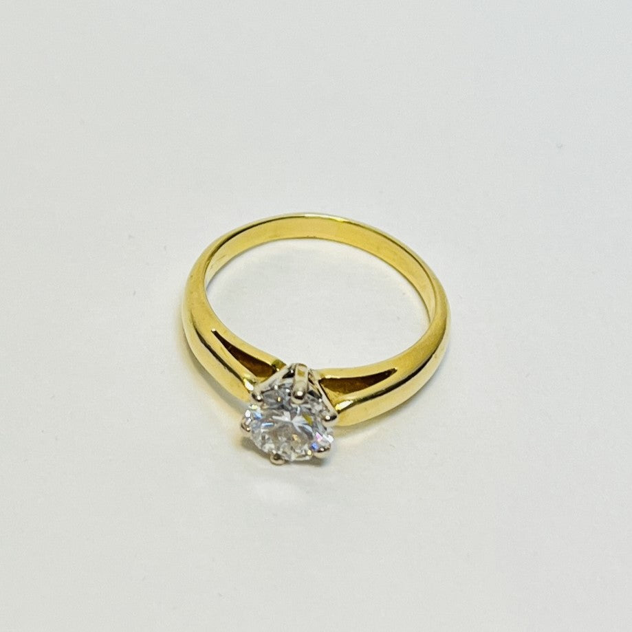 Bague or avec diamant solitaire 1,10ct