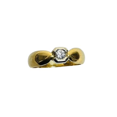 Bague or avec diamant solitaire 0,17ct