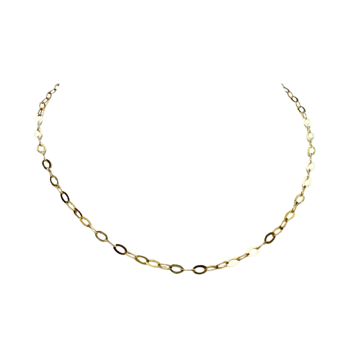 Chaîne en Or Jaune 18K Maille Forçat Plate