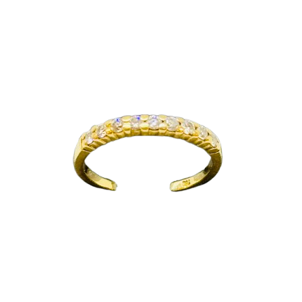 Bague Demi Tour en Or Jaune 18K et Diamants