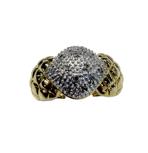 Bague en Or jaune et blanc avec diamants 18K