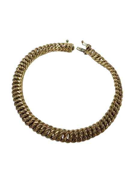 Bracelet Maille Américaine en Or Jaune 18k Lg18cm