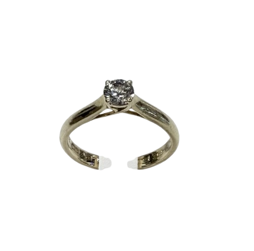 Solitaire en Or jaune 18k avec diamant de 0.44 carats
