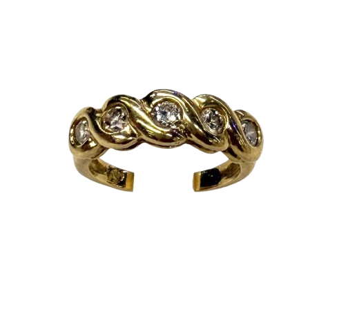 Bague demi-tour en Or jaune 18K et diamants