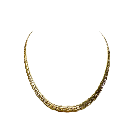 Collier Ras du Cou Or Jaune Maille Haricot 18k
