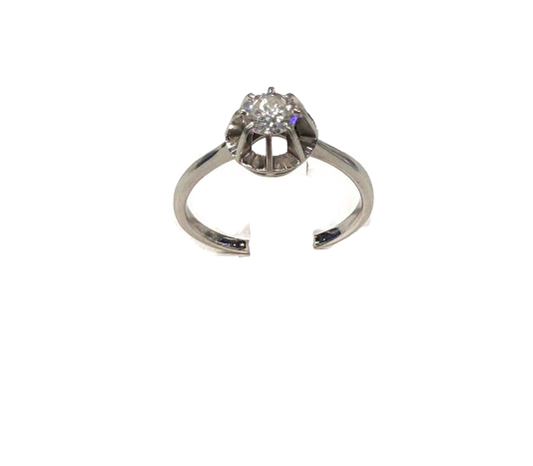 Solitaire en Or Blanc 18k avec Diamant 0.50 carats