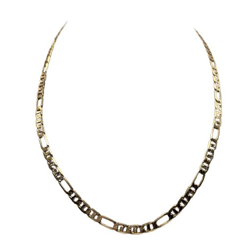 Collier or jaune maille figaro