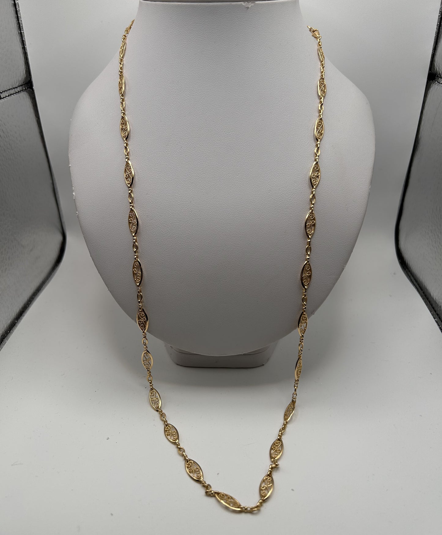 Collier Sautoir Or Jaune Filigrane