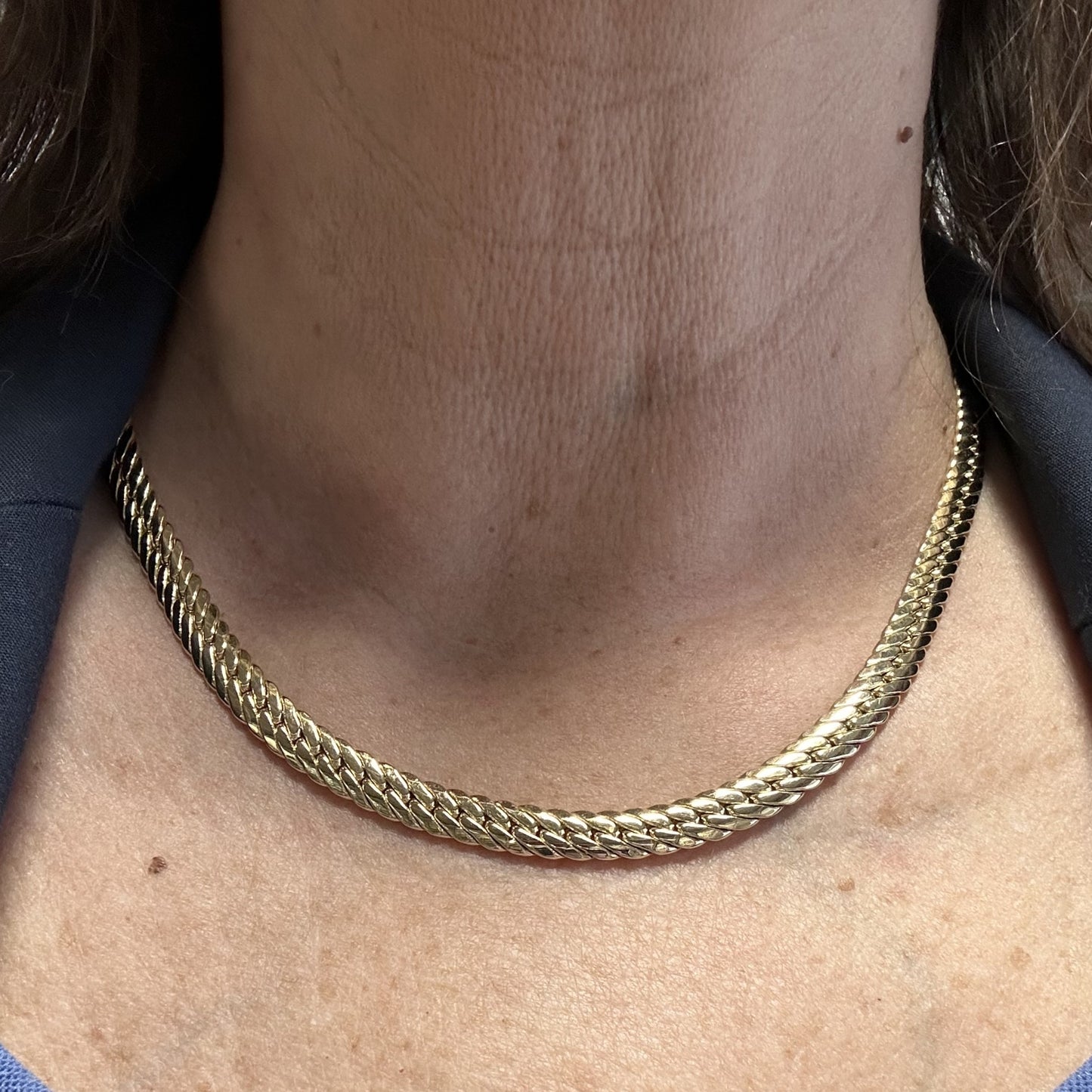 Collier or maille anglaise