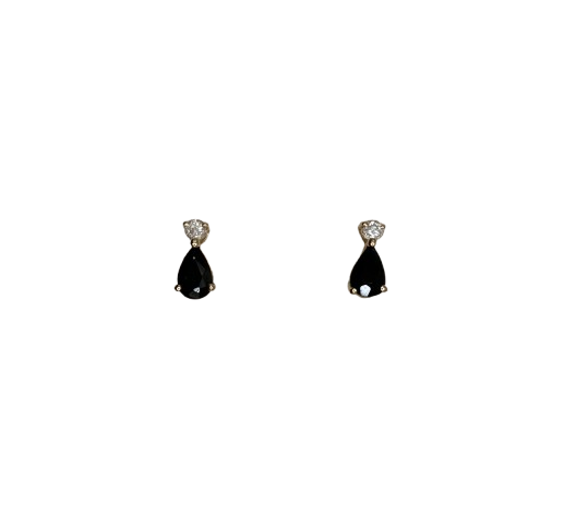 Boucles d'oreilles en Or 18k avec saphirs et oxydes