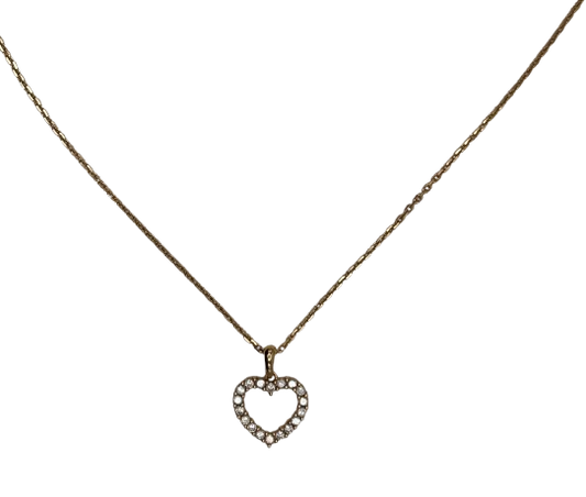 Collier Princesse en Or Jaune 18K avec Pendentif Cœur