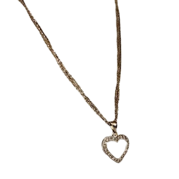 Collier Princesse en Or Blanc 18K avec Cœur en Diamant