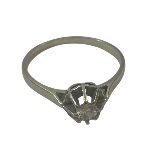 Bague Solitaireen Or Blanc 18K Taille-59