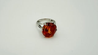 Bague Solitaire Or Blanc 18K avec Oxyde de Zirconium - 7.04 Grs