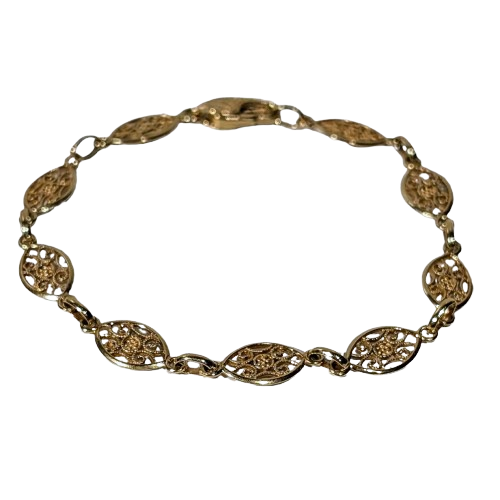 Bracelet Or Jaune Maille Filigrane