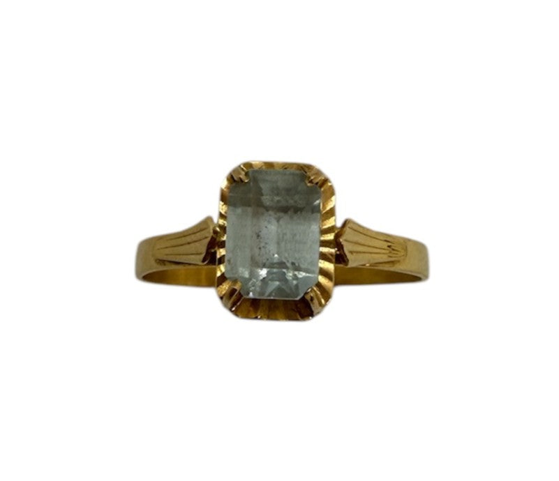 Bagues en Or Jaune avec Pierre Bleu de 0.50 ct