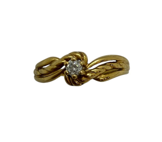 Bague Or Jaune Empierrée 18K Oxyde Zirconium