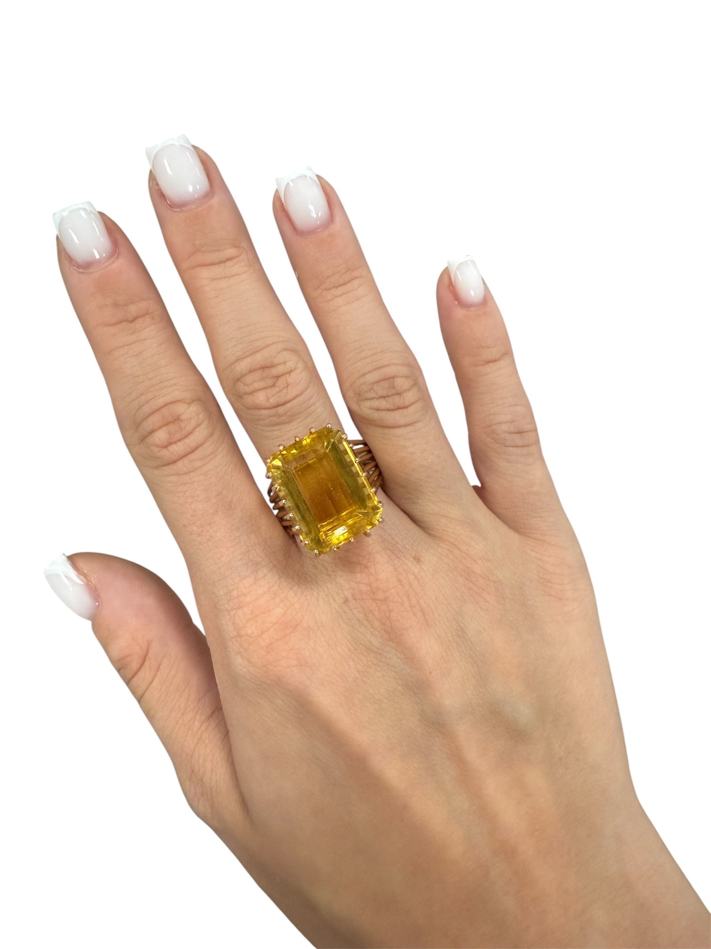 Bague en Or Jaune avec Citrine 18k Taille-63