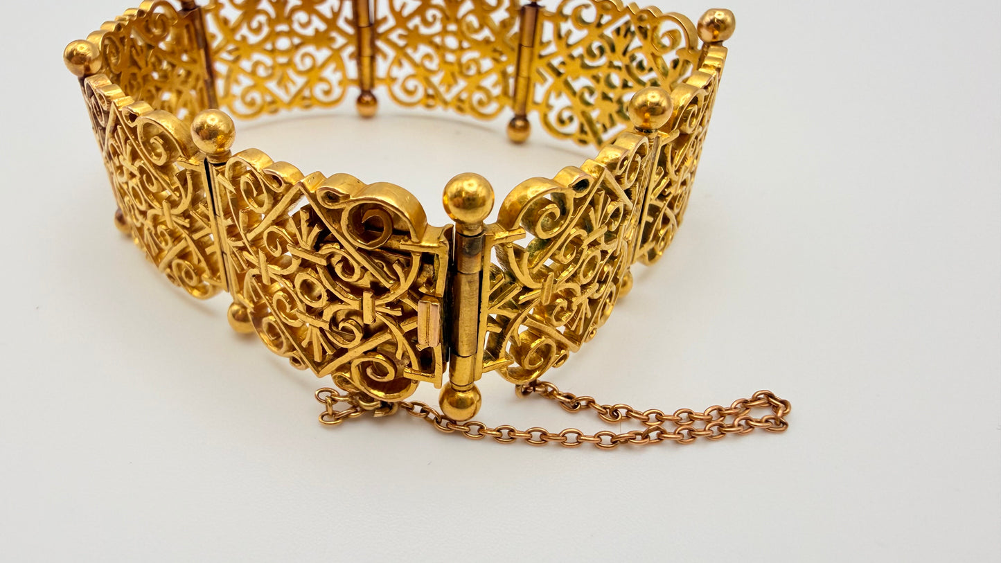 Bracelet Manchette en Or Jaune 18K 50.88 Grs