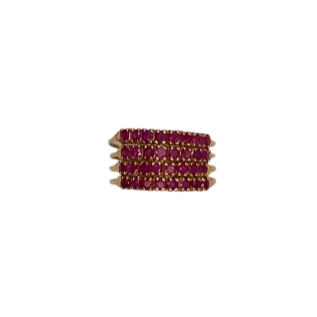 Bague rubis roses en or jaune 18K Taille-59