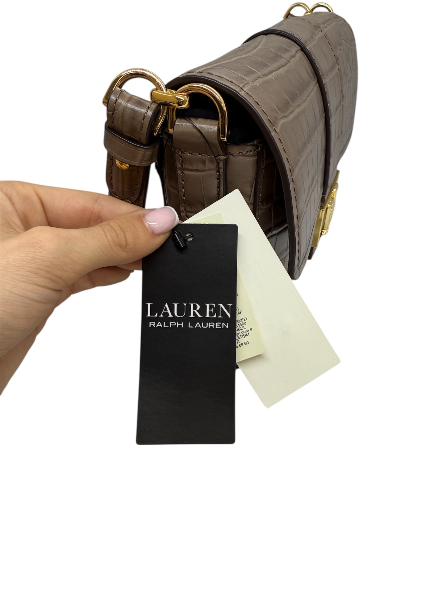 Sac à bandoulière Ralph Lauren Marron/Beige Neuf avec Étiquette