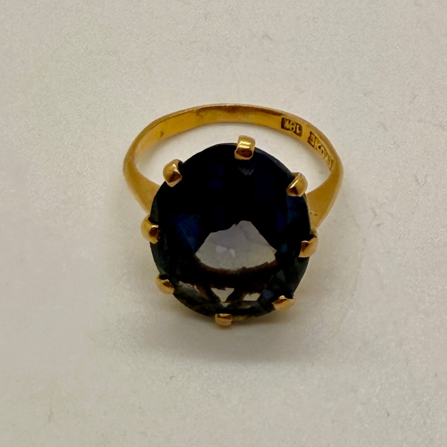 Bague en Or Jaune et Améthyste 18K -Taille 51