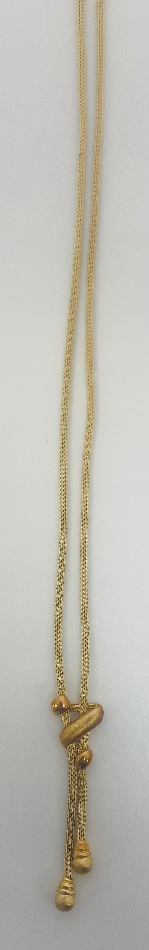 Collier cravate or jaune