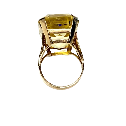 Bague en Or Jaune 18K avec Citrine – T 53