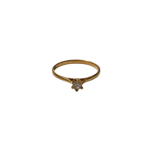 Solitaire en or jaune 18 carats avec Oxyde de Zirconium - T 55
