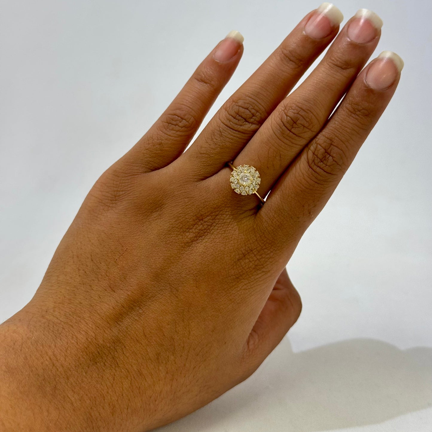 Bague en Or Jaune 18 K avec Oxyde de Zirconium - T 56