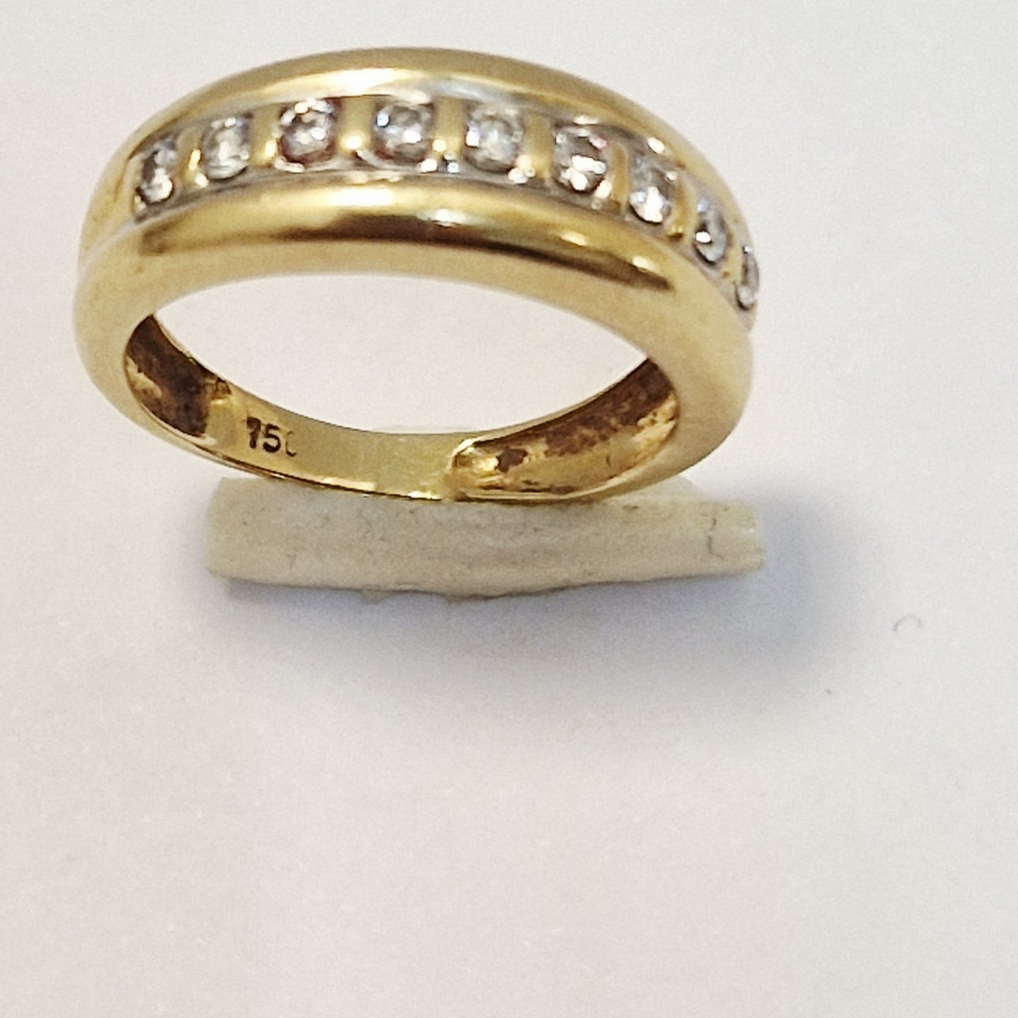 Bague Demi Tour Or Jaune 18K avec Diamants 3.03 Grs - Taille  52