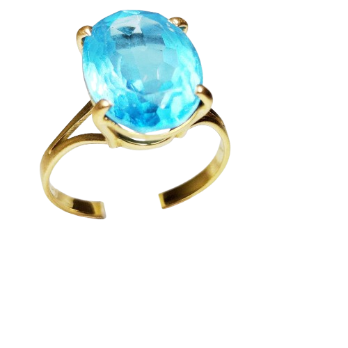Bague en Or Jaune 18 Carats avec Topaze – Taille 63