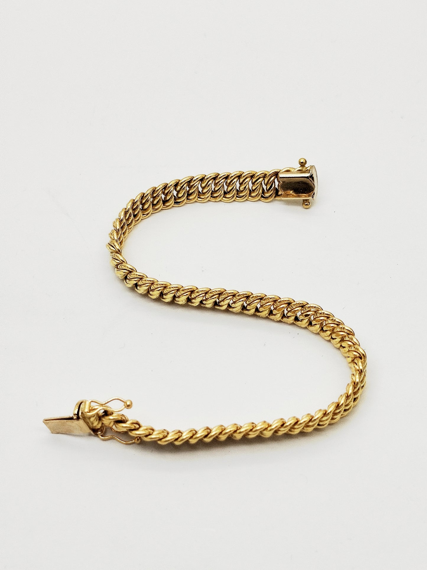 Bracelet maille américaine en Or Jaune 18k 10.62 Grs