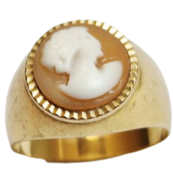 Bague Camée en Or Jaune 18K Taille-54