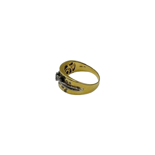 Bague Or Jaune 18 Carats avec Diamants - T 62
