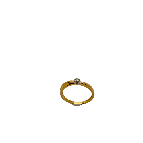 Solitaire Diamant en Or Jaune 18 Carats - T 56